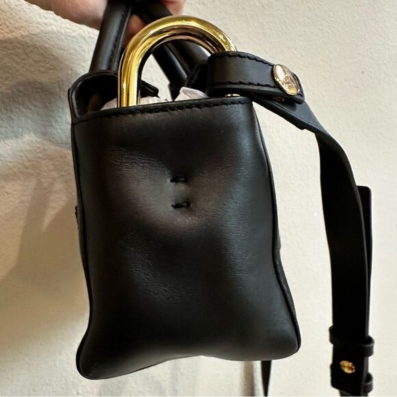 J. Crew Black Leather Harper Mini Satchel Crossbody - Picture 4 of 9